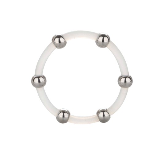 Steel Beaded Silicone Ring XL Transparent